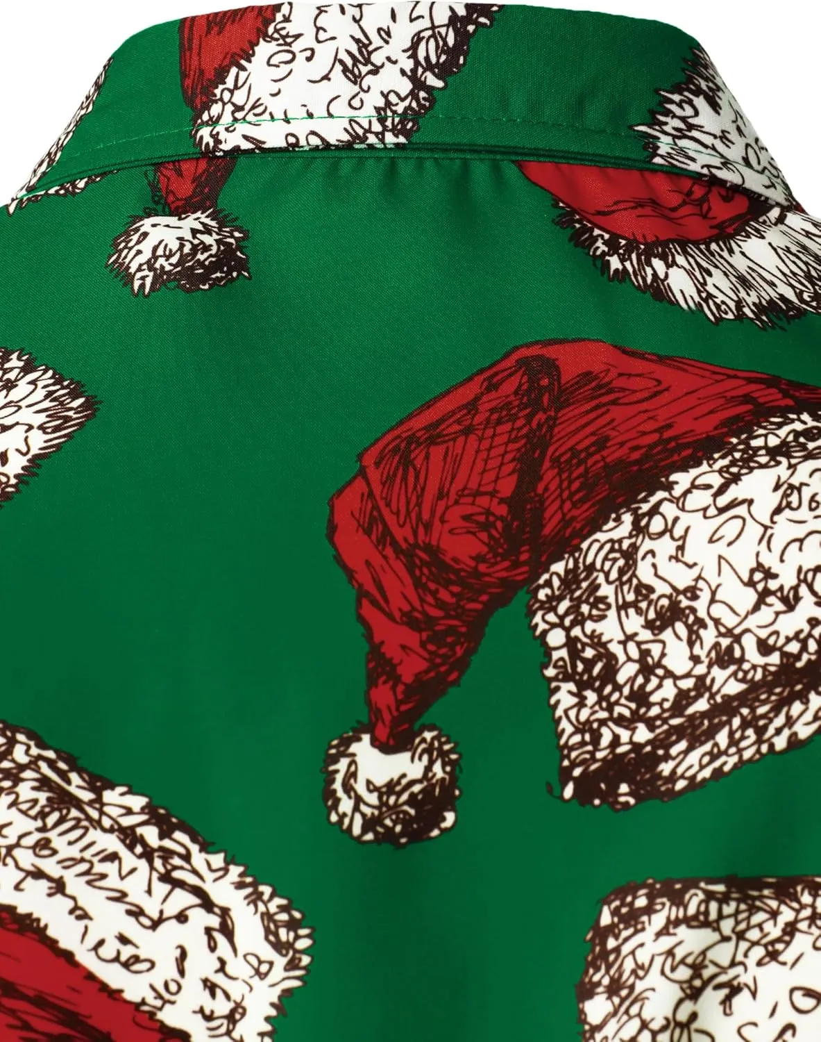 JOGAL Men's Christmas Shirt Santa Claus Party Flamingo Casual Hawaiian Shirts