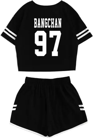 JUNG KOOK Kpop Stray Kids Shirt   Shorts Set Merch Hyunjin Felix Leeknow Bangchan Changbin Seungmin Shorts T-Shirt Tee