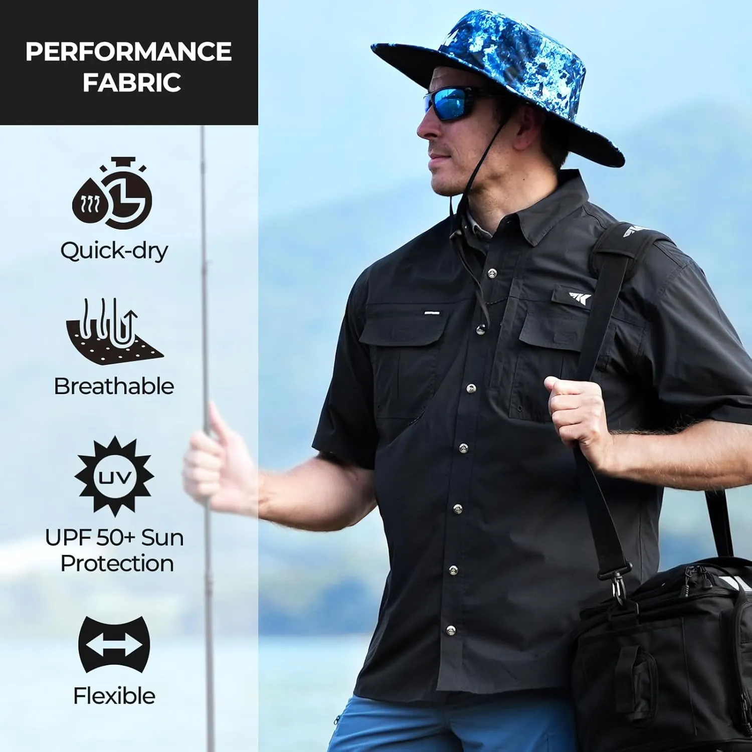 KastKing ReKon Men's Fishing Shirts, Well Made, Quick-Dry Short & Long Sleeve Hiking Beach Shirts, Sun Protection