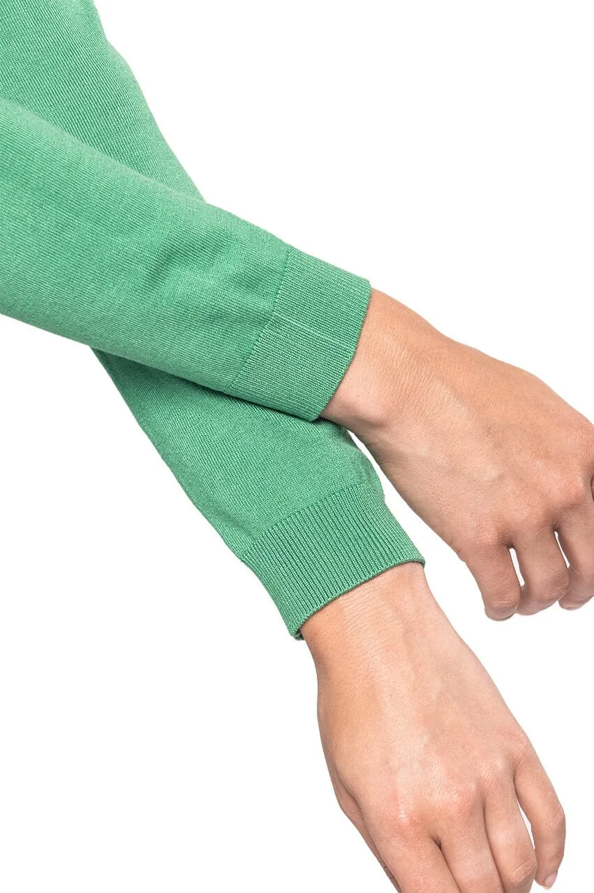 Kelly Green Stretch V-Neck Sweater