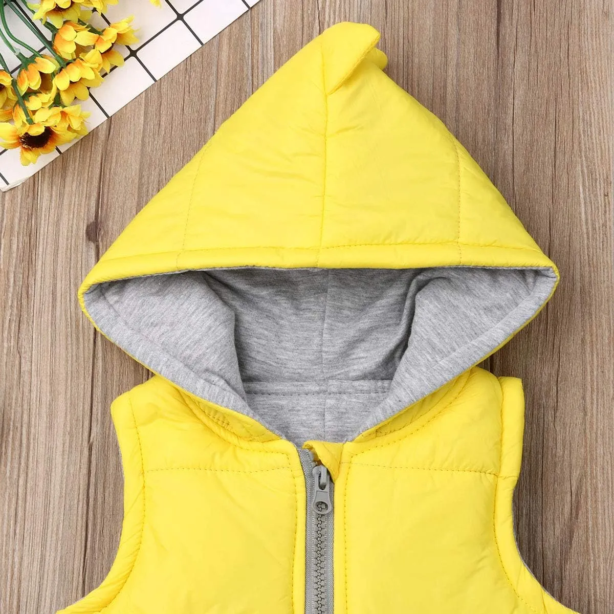 Kids Baby Boys Girls Dinosaur Hoodie Jacket Zipper Up Cotton Padded Hooded Coat Outwear