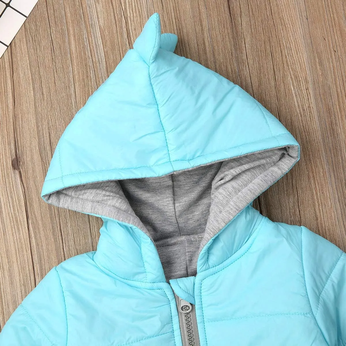 Kids Baby Boys Girls Dinosaur Hoodie Jacket Zipper Up Cotton Padded Hooded Coat Outwear