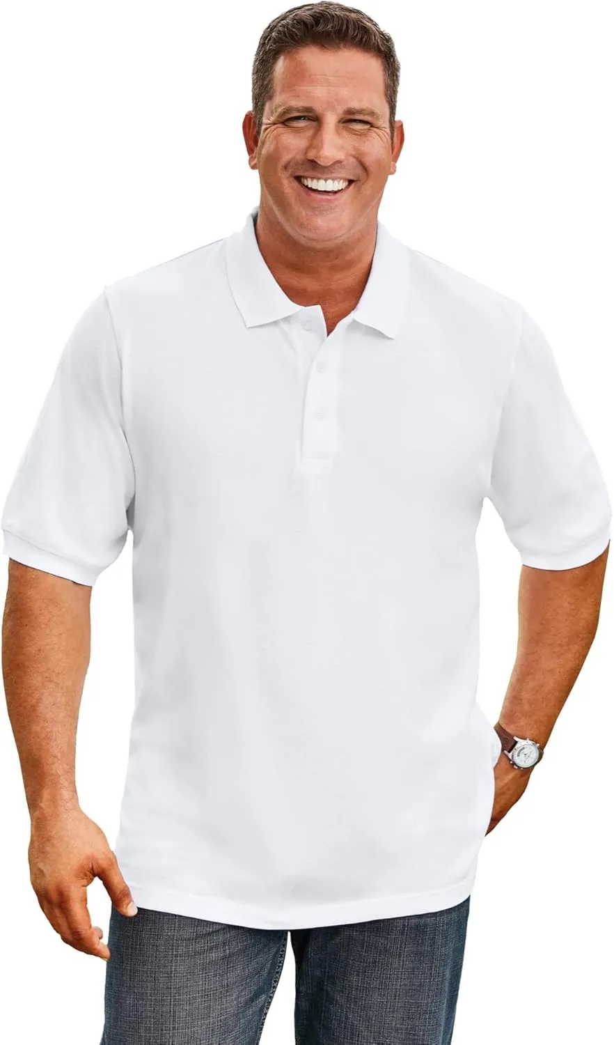 KingSize Men's Big & Tall Shrink-Less Piqu Polo Shirt