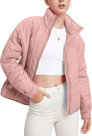 Kissonic Women's Lightweight Puffer Jackets Long Sleeve Packable Down Coat Short Outwear
