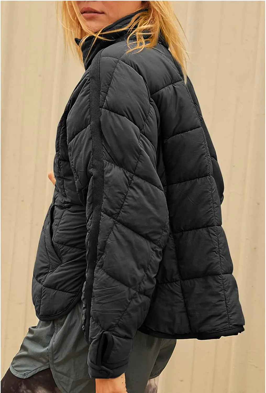 Kissonic Women's Lightweight Puffer Jackets Long Sleeve Packable Down Coat Short Outwear
