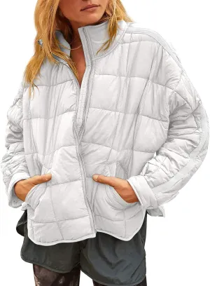 Kissonic Women's Lightweight Puffer Jackets Long Sleeve Packable Down Coat Short Outwear