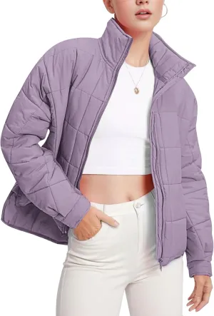 Kissonic Women's Lightweight Puffer Jackets Long Sleeve Packable Down Coat Short Outwear