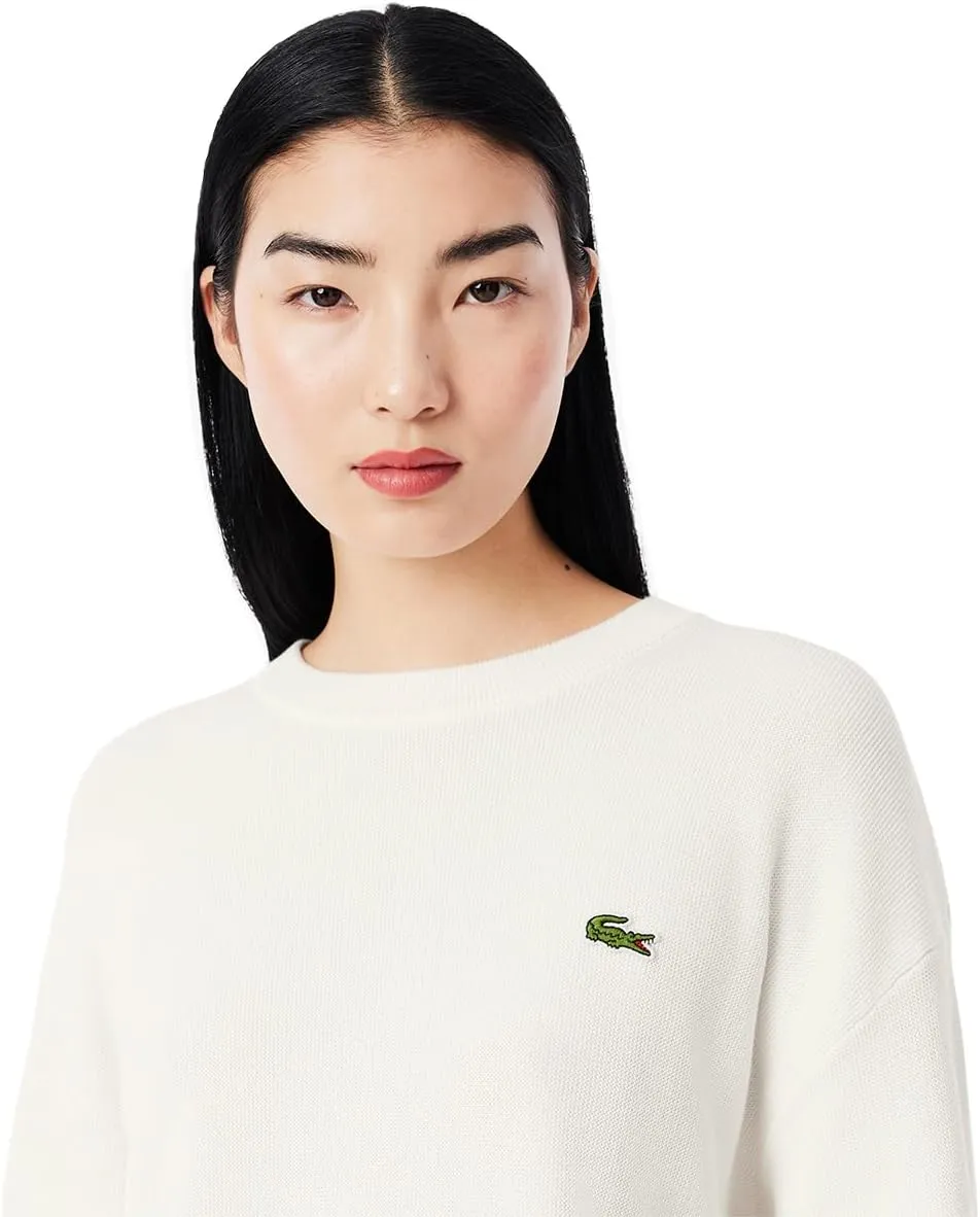 Lacoste Women's Crewneck Cotton Pullover Sweater