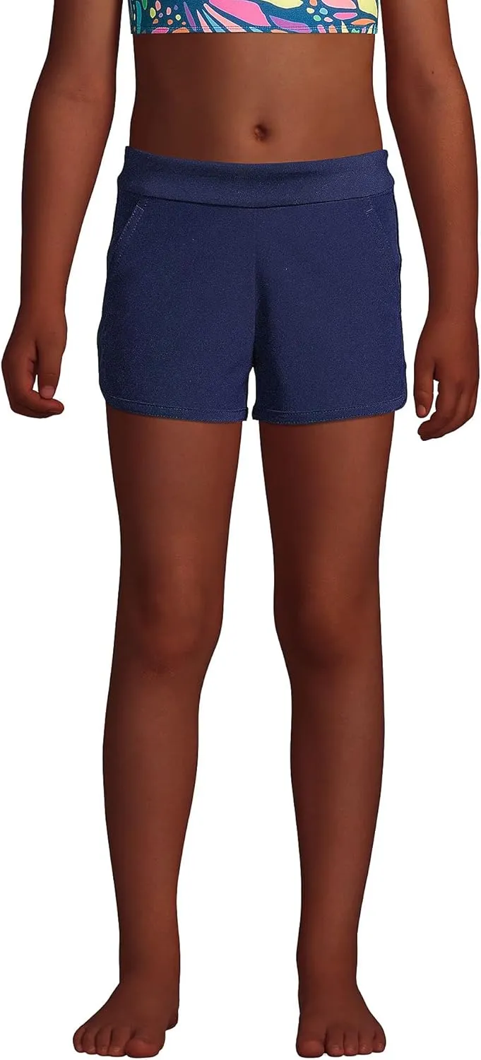 Lands' End Girls Comfort Waist Stretch Swim Shorts