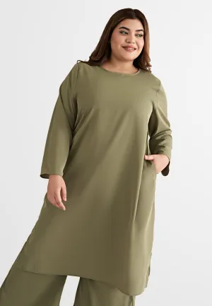 Lanika Smooth Long Tunic Top - Green
