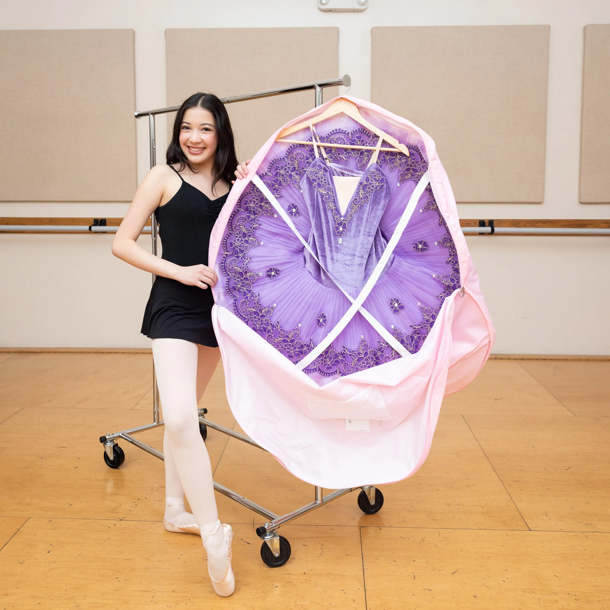 Large Pancake Tutu Garment Bag - Cotton Candy Pink, 40"