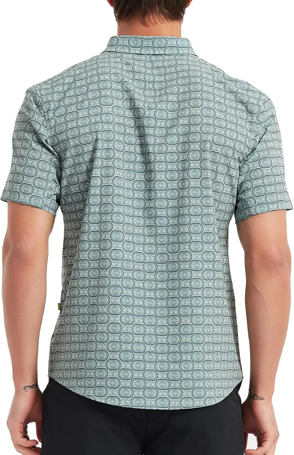 Lesmart Mens Golf Shirts Casual Short Sleeve Quick-Dry Print Light Weight Shirts for Men