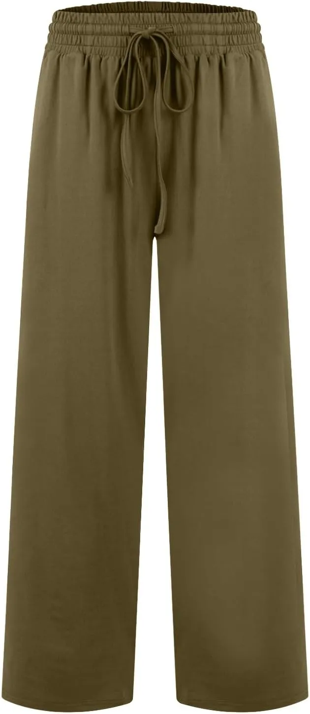 Linen Cotton Cargo Pants Straight Leg Summer Lounge High Waisted, Womens Pants Trendy Trousers Business Casual