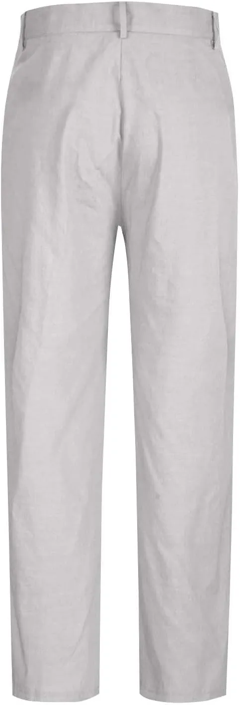 Linen Dress Pants Men Plain Front Pleated Pant Summer Outdoor Vacation Beach Lightweight Trousers Open Bottom Slacks