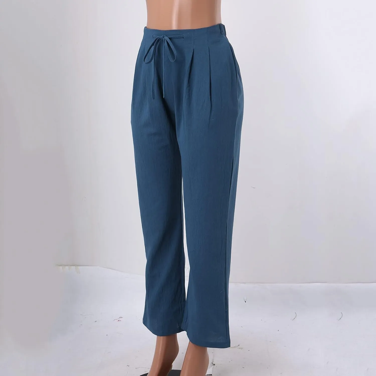 Linen Pants for Women Cotton Linen Straight Leg Lightweight Pants Summer Pants Plus Size Women Loose Fit Trousers