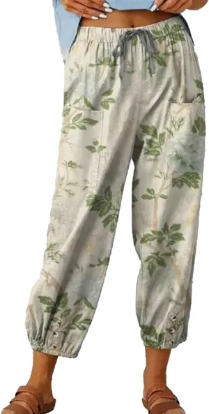 Linen Pants Spring Lightweight Cotton Lounge Pant Women Trousers Work Casual High Waisted