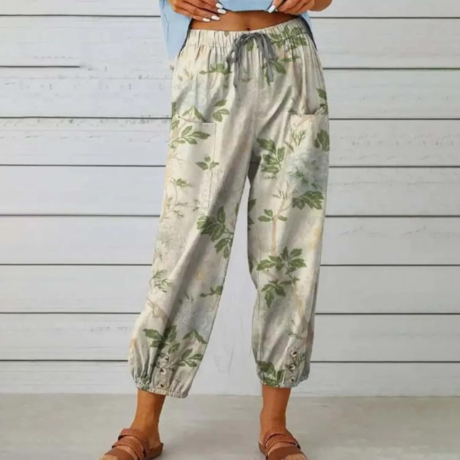 Linen Pants Spring Lightweight Cotton Lounge Pant Women Trousers Work Casual High Waisted