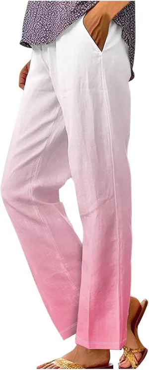 Linen Work Pants Women Plus Size Spring Womens Pants Dressy Casual Linen Womens Hemp Linen Yoga Pants