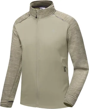 Little Donkey Andy Men's Quick Dry Warm Lightweight Running Jacket Full Zip Thermal Hybrid Thumbholes Golf Track Jacket