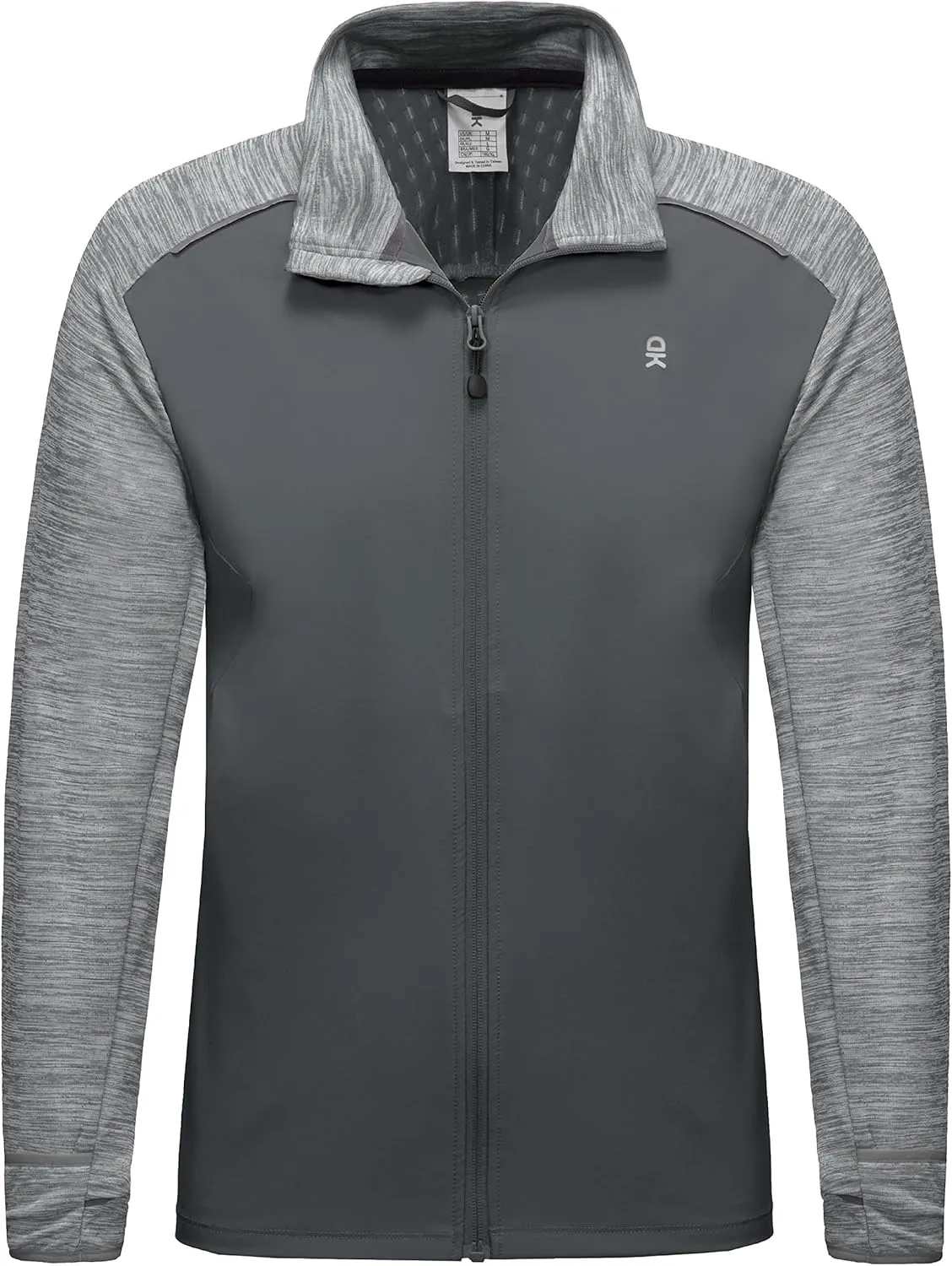 Little Donkey Andy Men's Quick Dry Warm Lightweight Running Jacket Full Zip Thermal Hybrid Thumbholes Golf Track Jacket