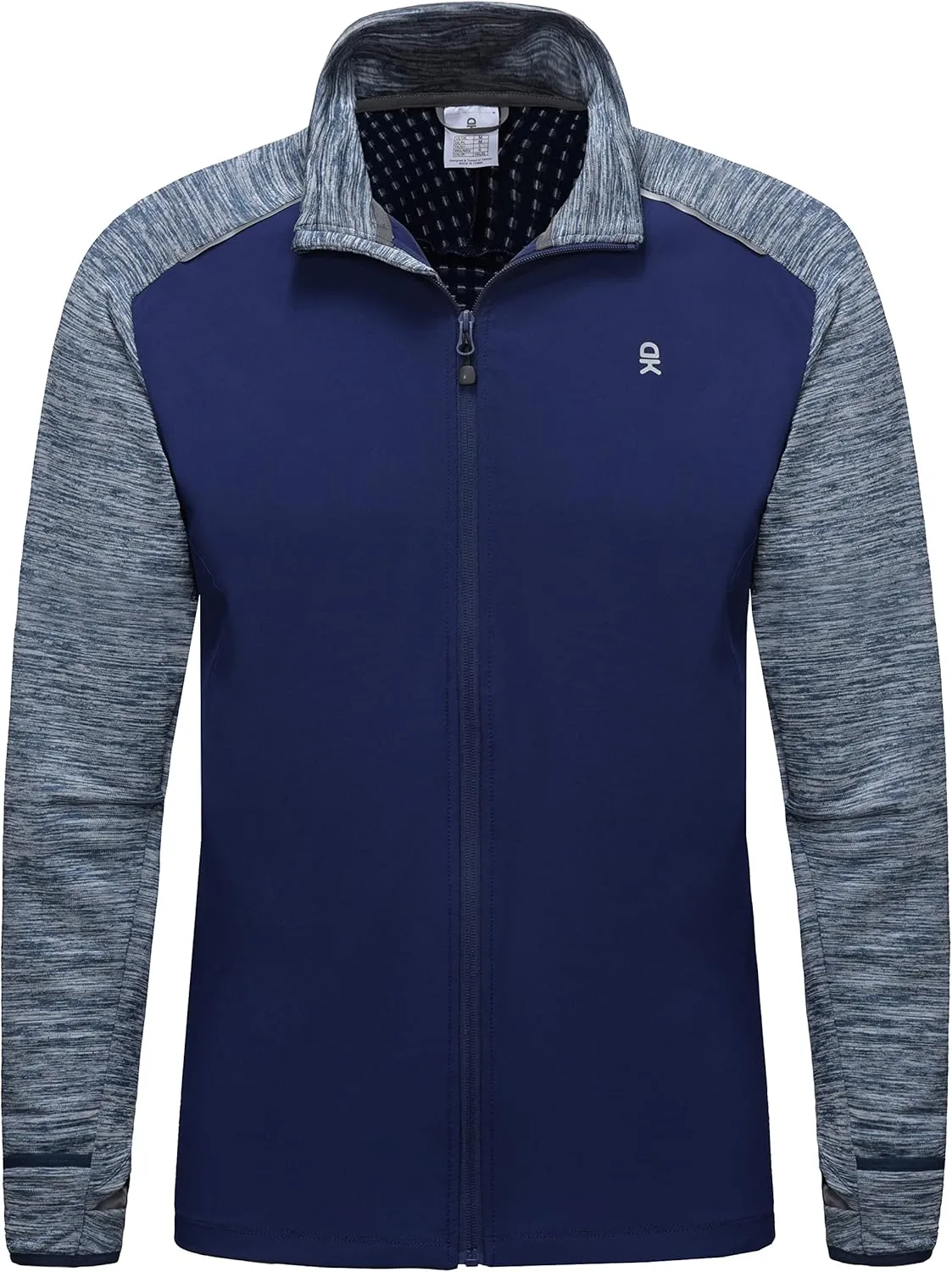 Little Donkey Andy Men's Quick Dry Warm Lightweight Running Jacket Full Zip Thermal Hybrid Thumbholes Golf Track Jacket