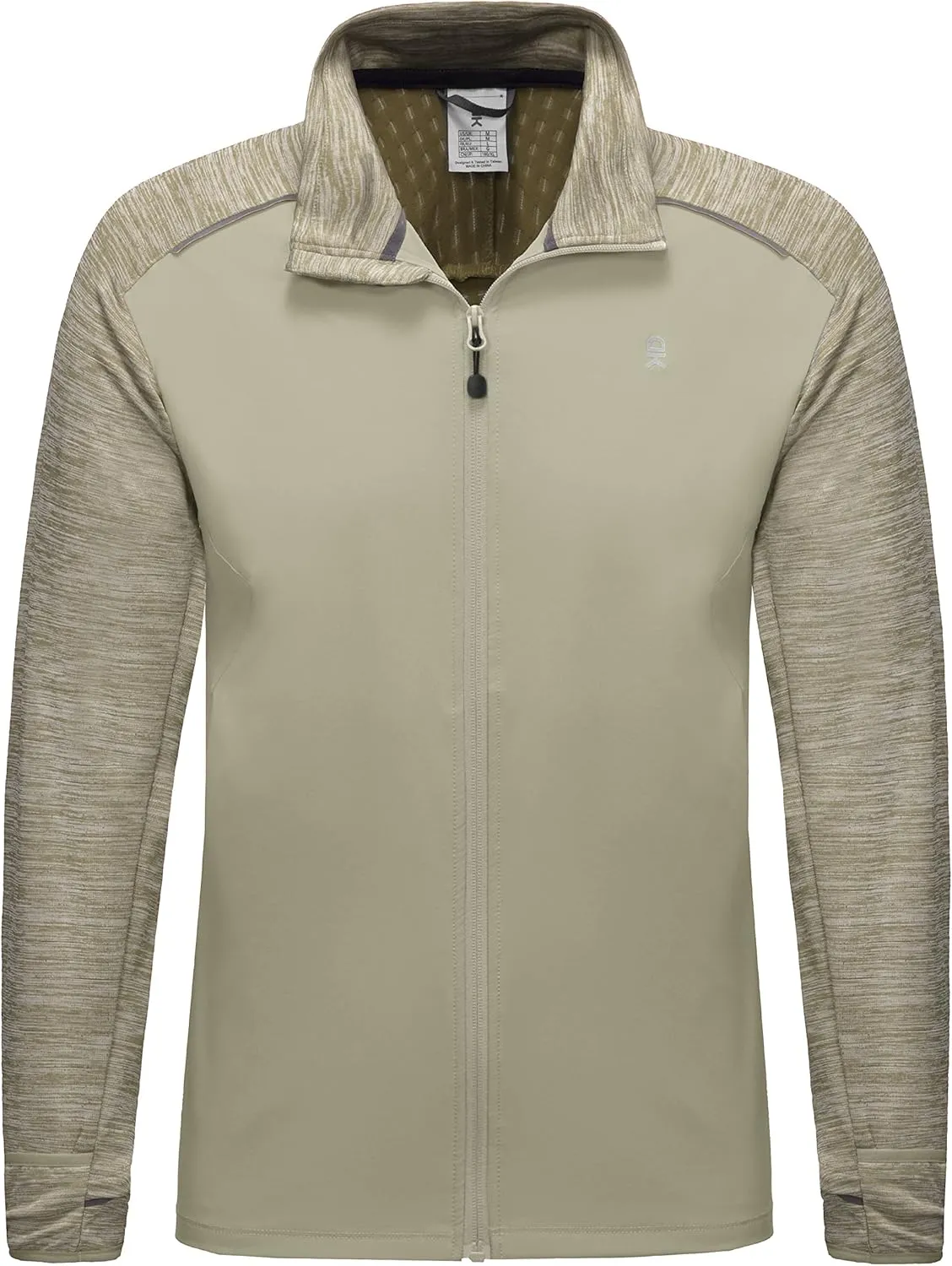Little Donkey Andy Men's Quick Dry Warm Lightweight Running Jacket Full Zip Thermal Hybrid Thumbholes Golf Track Jacket