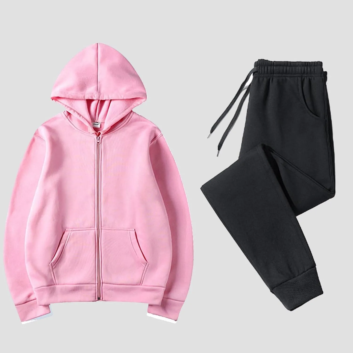 Lounge Sets for Women 2024 Long Sleeve V Neck Elastic Waist Sweatsuit Sweatshirt Wide Leg