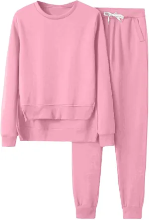 Lounge Sets for Women Two Piece Long Sleeve Crewneck Graphic Shorts Long Sleeve Tops Long Pants Tracksuits