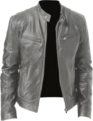 Maiyifu-GJ Men's Leather Jackets Stand Collar Slim Fit Faux Leather Jacket Casual Lightweight Motorcycle Biker Coat Outerwear