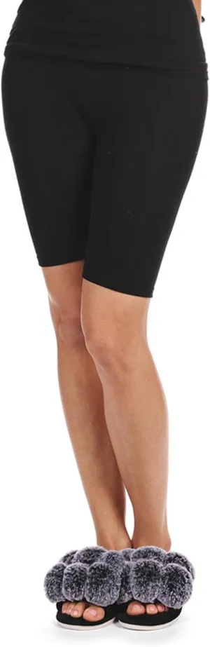 MeMoi Women's Organic Cotton Ribbed Biker Shorts