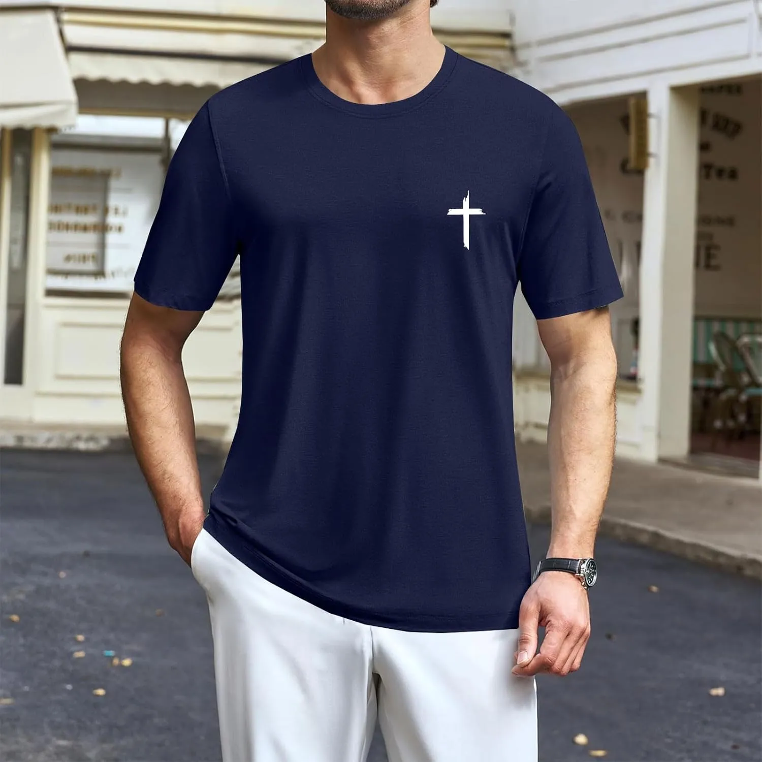 Men Basic Active T Shirt Quick Dry Outdoor Top Breathable Hiking Ready Graphic Comfort Fit Tunics