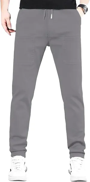 Men Comfy Cargo Pants Stretch Slim Fit Multi Pockets Hiking Pants Tactical Joggers Athletic Pants Tapered Casual Pant