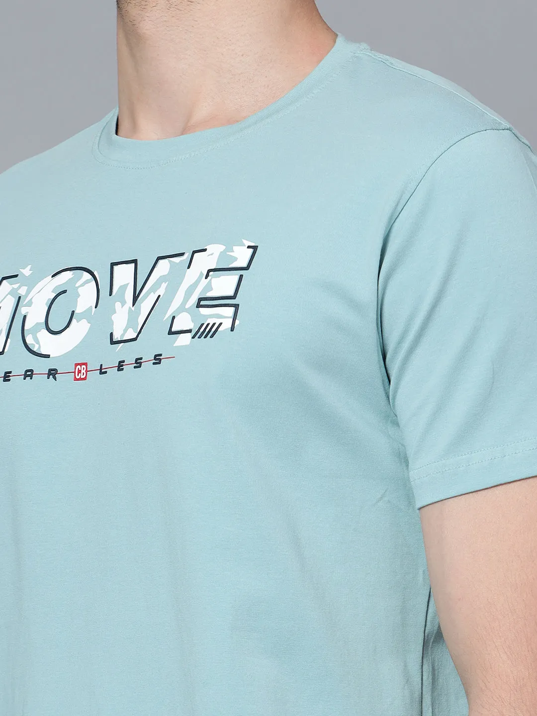 Men Light Teal T-Shirt