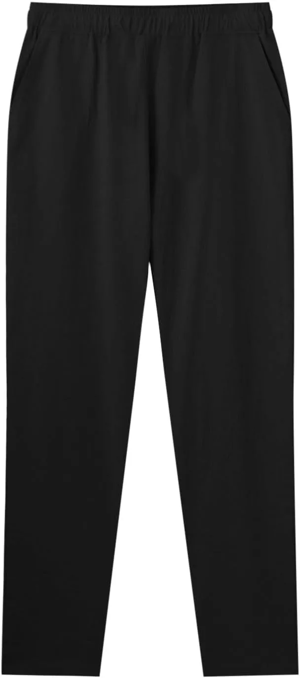 Men Linen Pants Solid Causal Pant Outdoor Vacation Beach Trousers Lightweight Open Bottom Waist Slacks for Summer