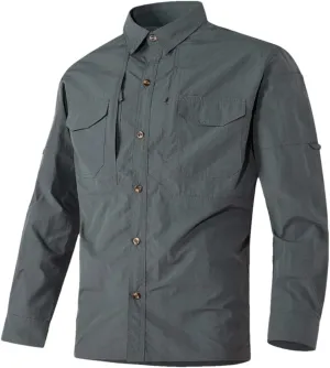 Men Tactical Shirts 6XL Summer SWAT Outdoor Combat Multi-Pocket Quick Dry Cargo Camping Long-Sleeved Shirts