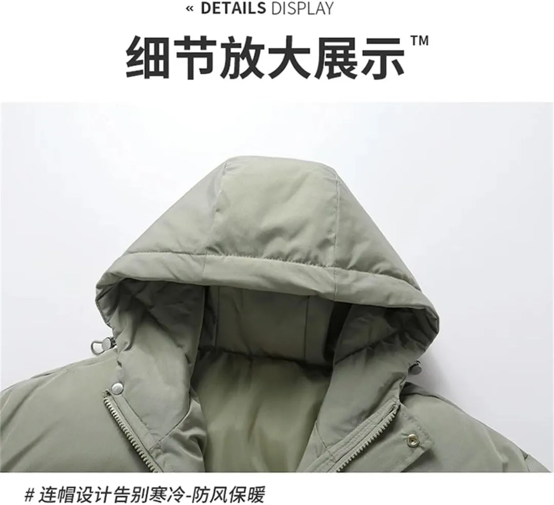 Men Winter Parkas Cotton-Padded Coats Puffer Jackets Outdoor Hooded Coat Windbreaker Thick Warm Coat Jacket