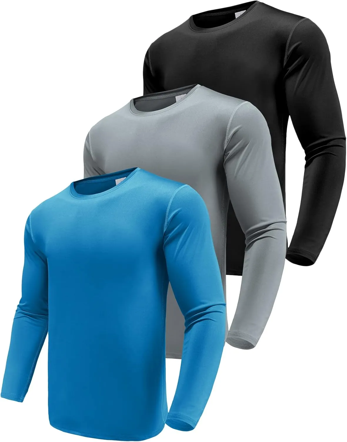 Men's 1, 3 or 5 Pack Performance Long Sleeve T-Shirts, UPF 50  Sun Protection Shirts, Athletic Gym Workout Shirts for Running