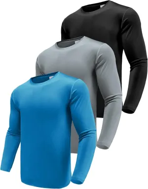Men's 1, 3 or 5 Pack Performance Long Sleeve T-Shirts, UPF 50  Sun Protection Shirts, Athletic Gym Workout Shirts for Running