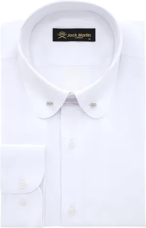 Men's Club Collar Dress Shirt with Pin Collar Bar | Long Sleeve | Button-Up Stylish Formal