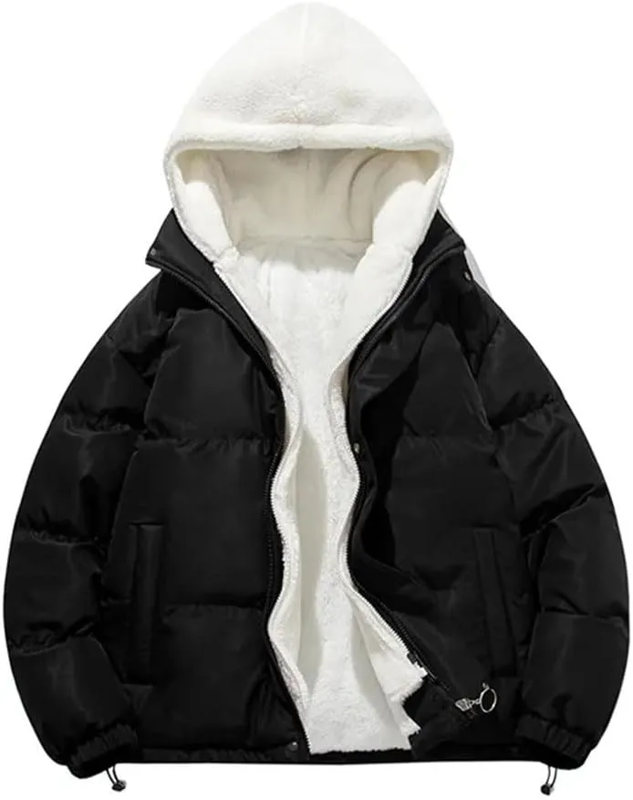Men's Cotton Clothing Winter Thickened Loose Outdoor Camping Hooded Coat Padded Jacket