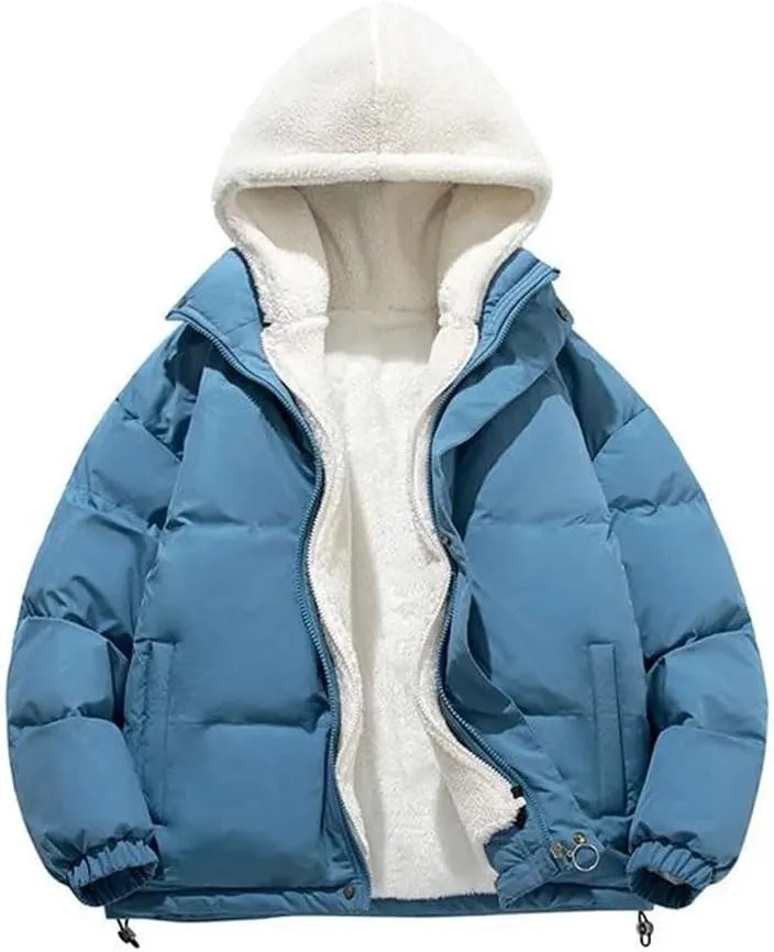 Men's Cotton Clothing Winter Thickened Loose Outdoor Camping Hooded Coat Padded Jacket