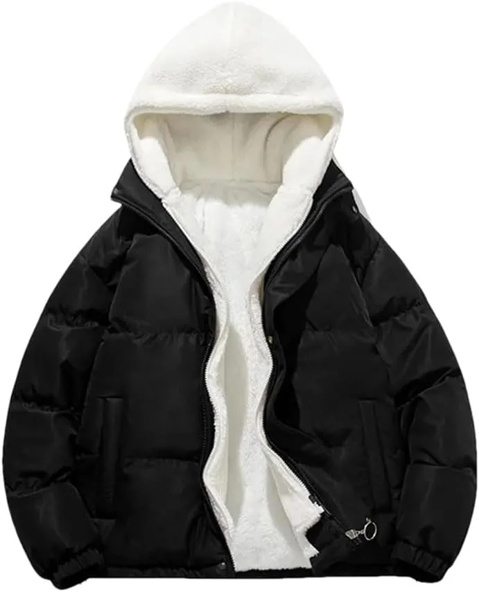 Men's Cotton Clothing Winter Thickened Loose Outdoor Camping Hooded Coat Padded Jacket