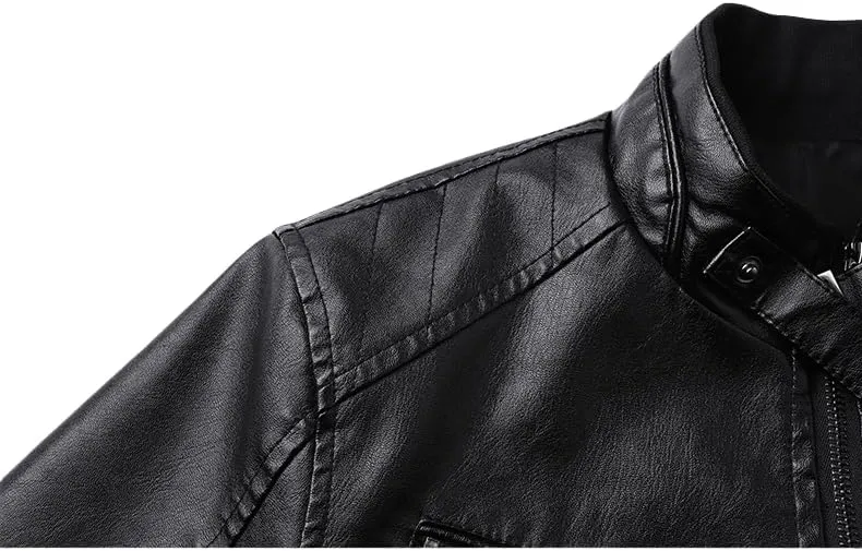 Men's Faux Leather Jacket for Fall/Winter,Men PU Jacket, outwear coat