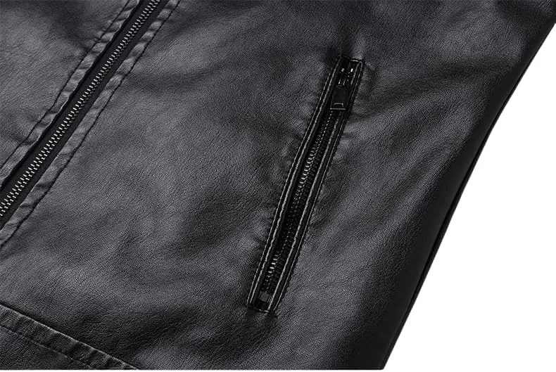 Men's Faux Leather Jacket for Fall/Winter,Men PU Jacket, outwear coat