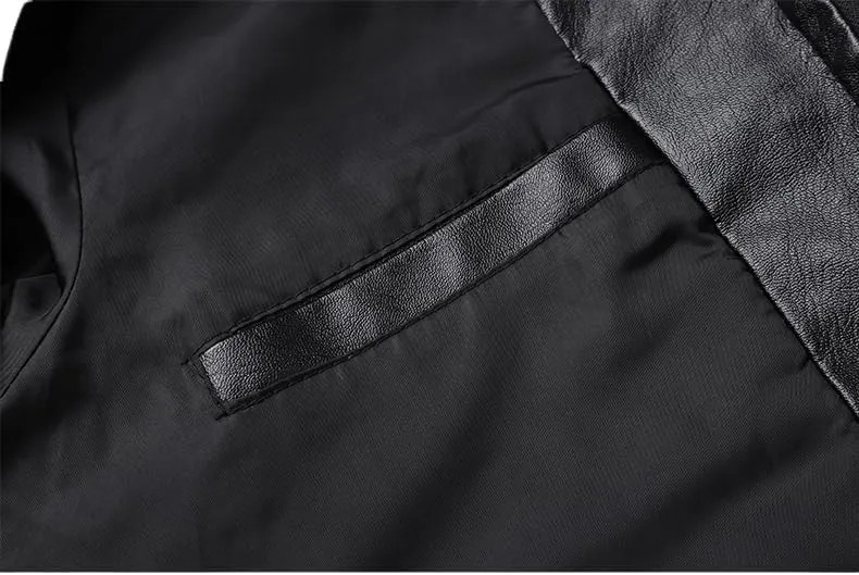 Men's Faux Leather Jacket for Fall/Winter,Men PU Jacket, outwear coat