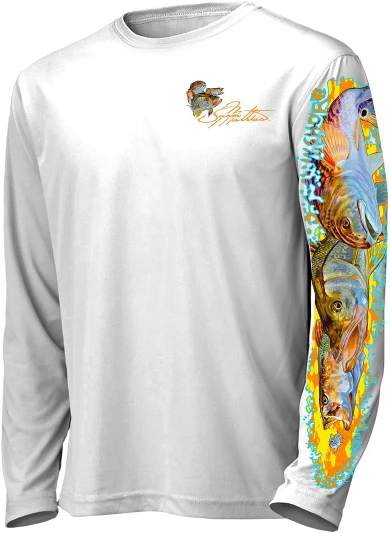 Mens Inshore Slam Comfortable Fishing Shirt-UPF 50  Interlocking Fabric, Quick-Dry, Ideal for Anglers (JM010)