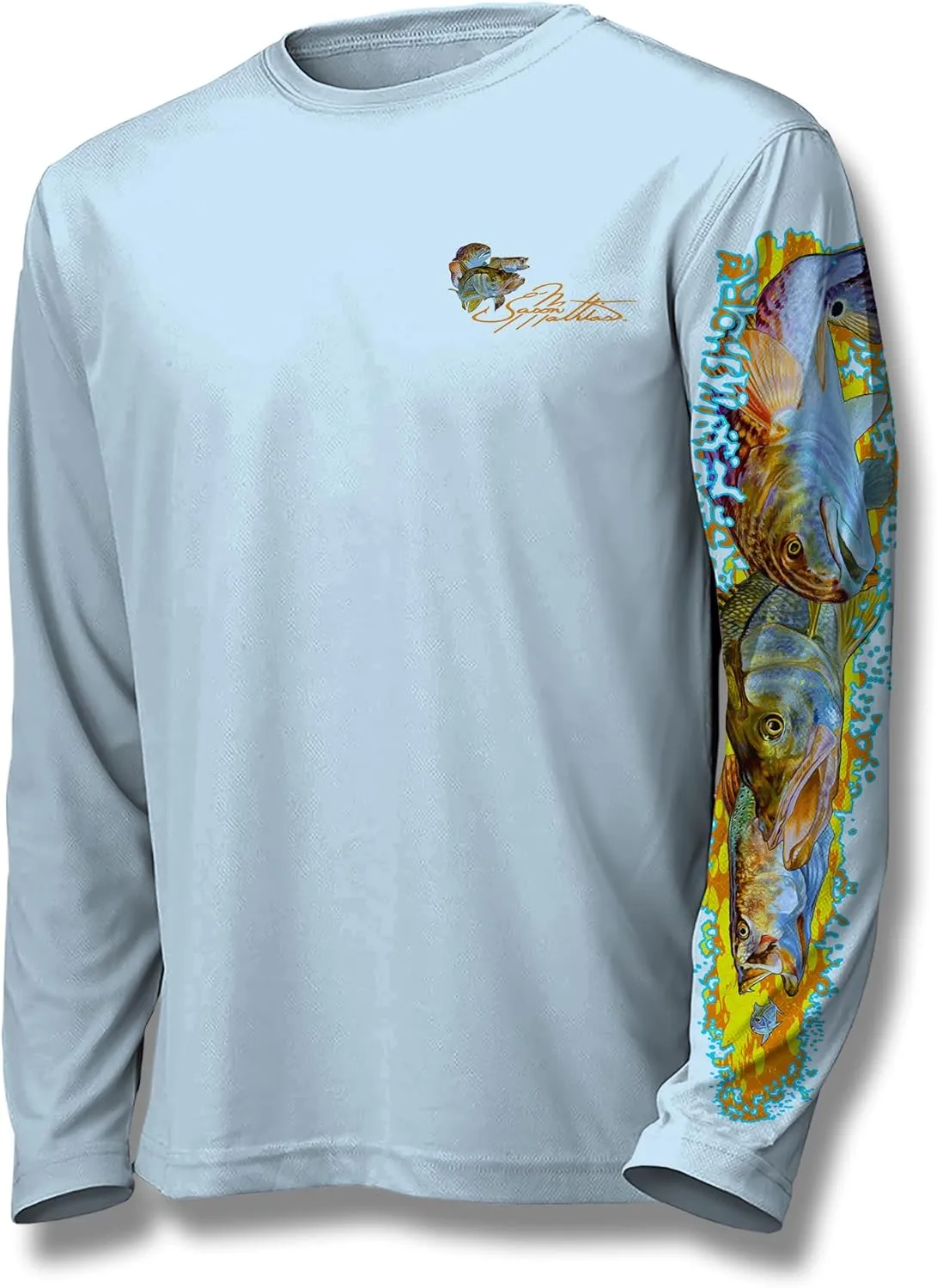 Mens Inshore Slam Comfortable Fishing Shirt-UPF 50  Interlocking Fabric, Quick-Dry, Ideal for Anglers (JM010)