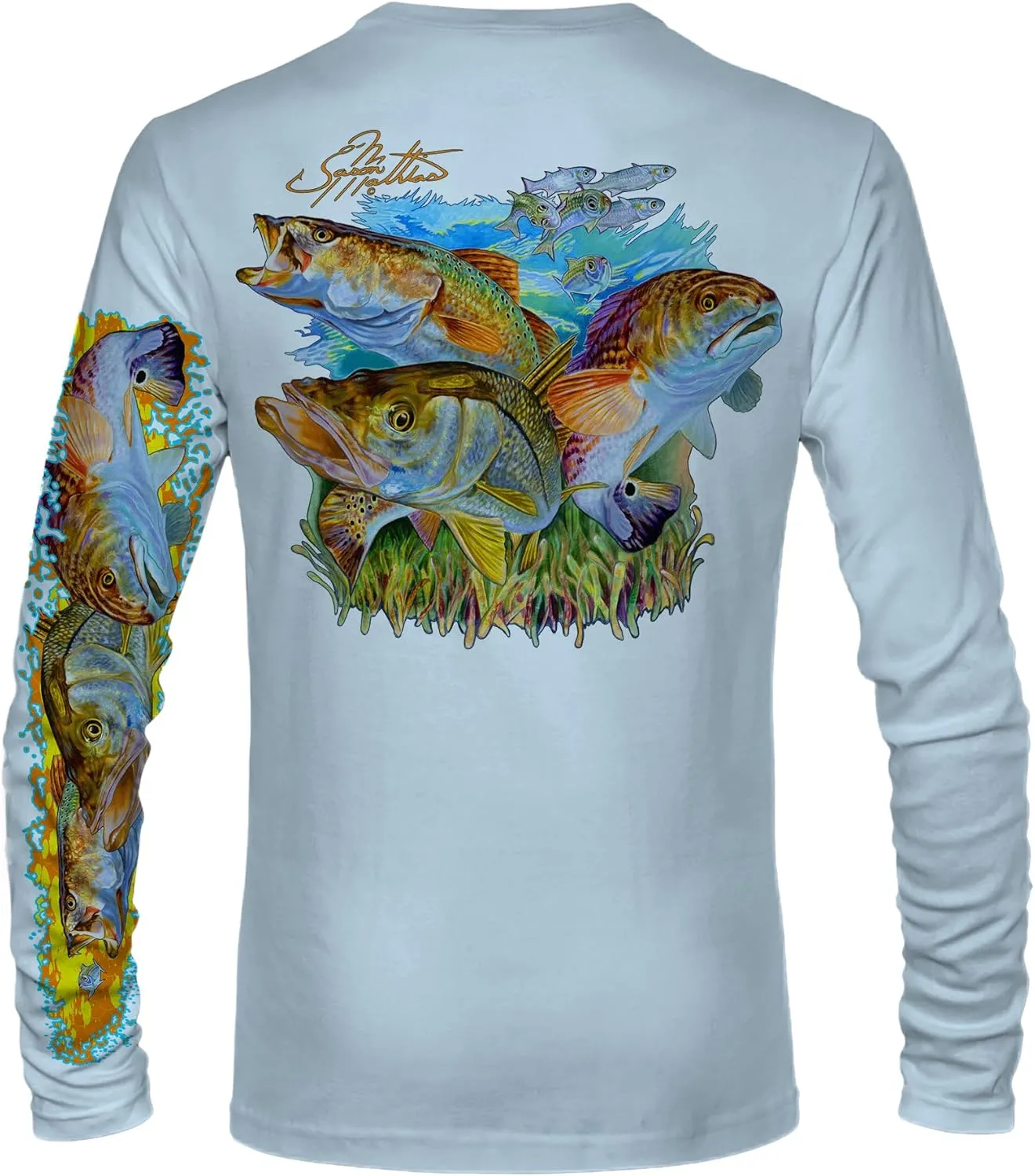Mens Inshore Slam Comfortable Fishing Shirt-UPF 50  Interlocking Fabric, Quick-Dry, Ideal for Anglers (JM010)