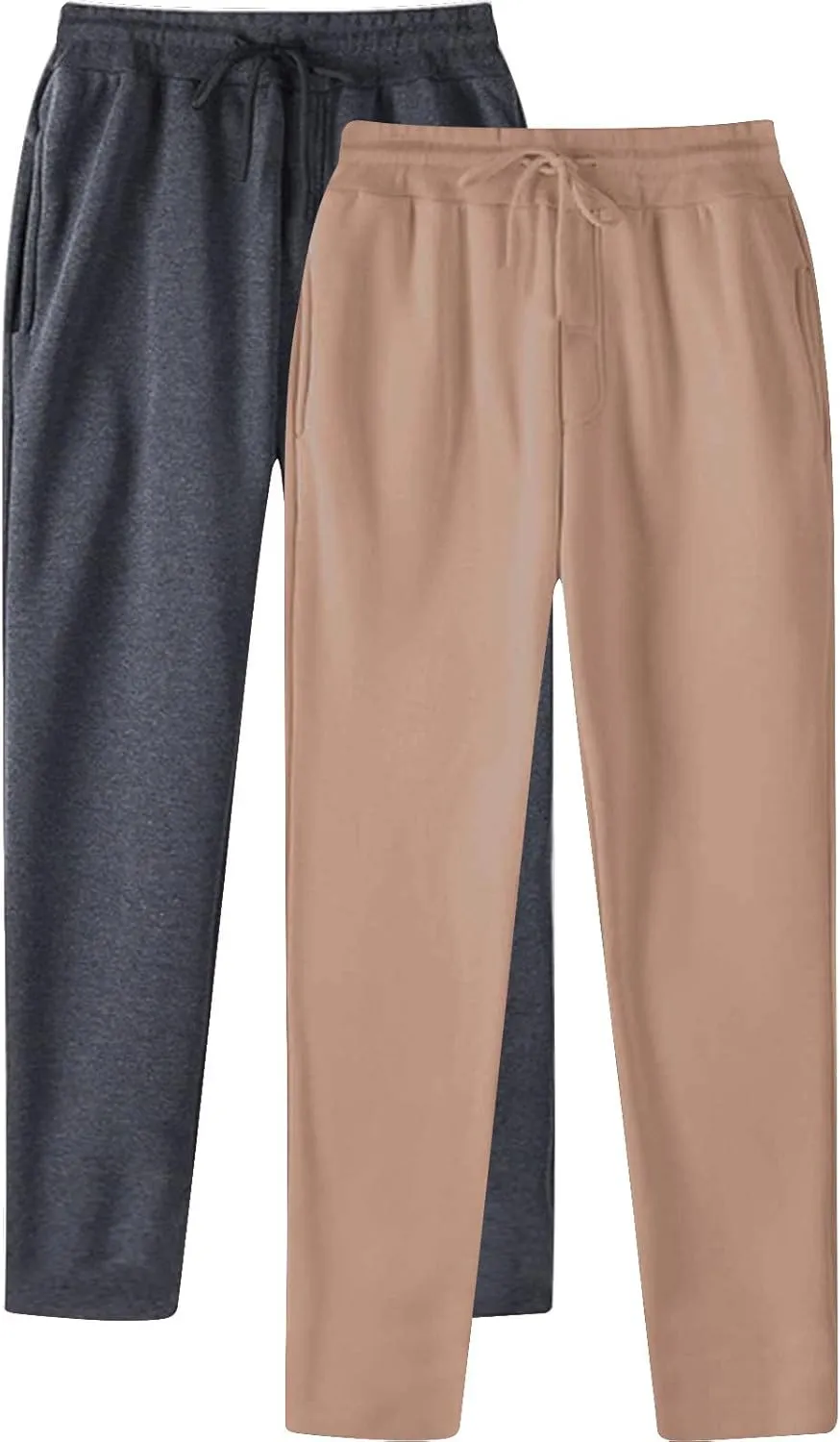 Mens Jogger Pants 2 Pack Sweatpants Lightweight Running Pant, Men Stretch Workout Jogging Gym Training Track Pants