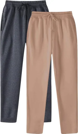 Mens Jogger Pants 2 Pack Sweatpants Lightweight Running Pant, Men Stretch Workout Jogging Gym Training Track Pants